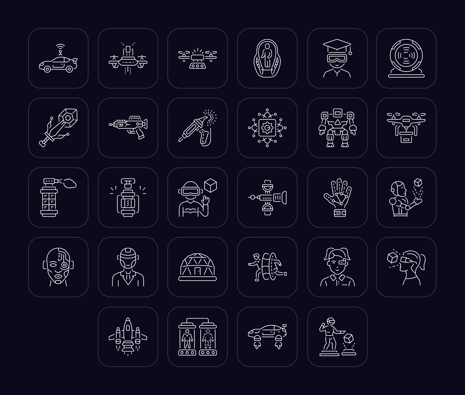 Futuristic Icon Art Set