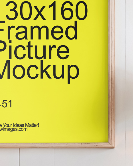 Poster with a Wooden Frame in a Living Room Mockup