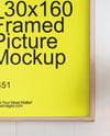 Poster with a Wooden Frame in a Living Room Mockup