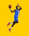Afro-American Basketball Player Wearing Full Basketball Uniform Mockup