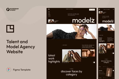 Modelz – Talent & Model Agency Website UI Figma Template