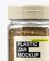Clear Plastic Jar with Za'atar Spice Mockup