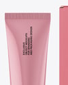 Glossy Cosmetic Tube with Box Mockup