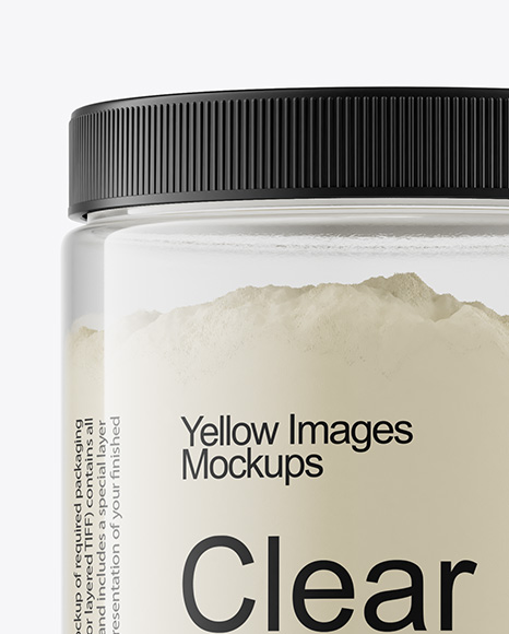 Clear Jar With Powder Mockup