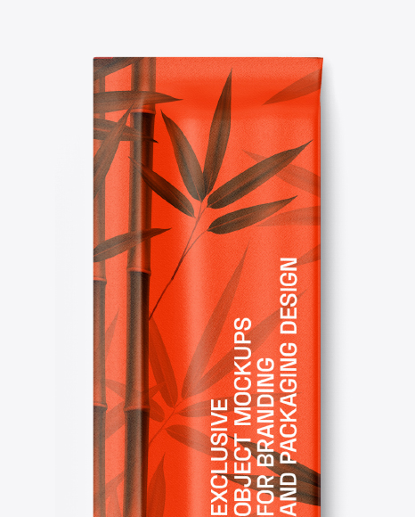 Bamboo Chopsticks with Paper Package Mockup
