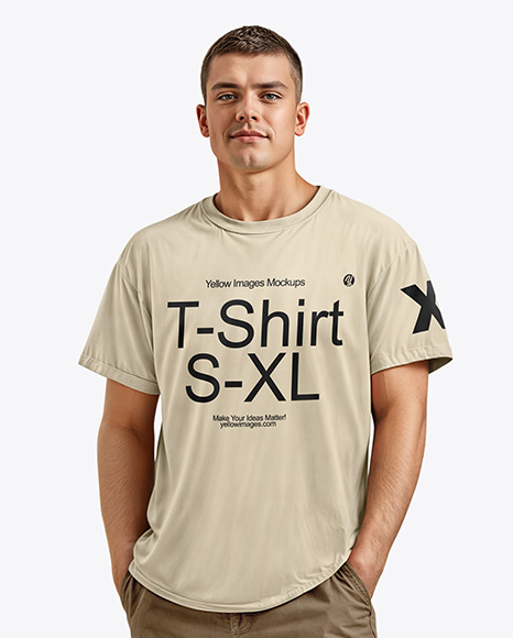 Man Wearing a T-shirt and Pants Mockup