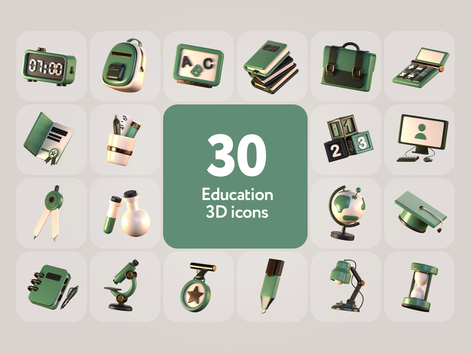 Retsy Education 3D Icons