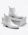 Pair of Chelsea Boots with Shoe Box Mockup