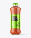 Glass Bottle with Tomato Juice Mockup