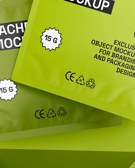 Paper Box With Sachets Mockup