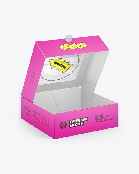Paper Cake Box Mockup - Mockups