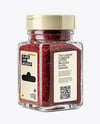 Square Glass Jar with Sumac Spice Mockup