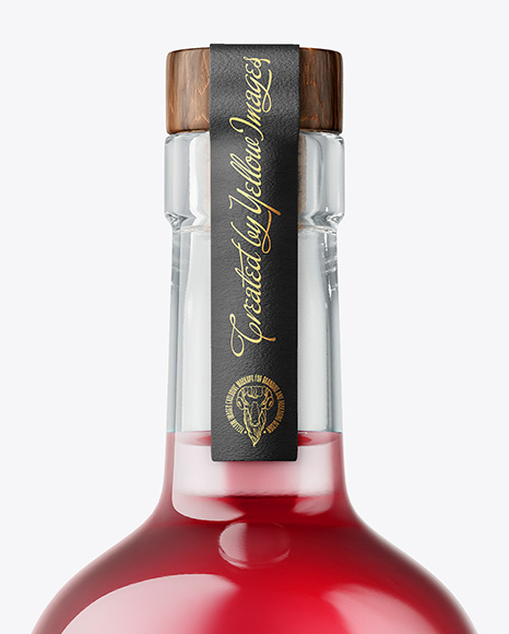 Clear Glass Liquor Bottle Mockup