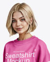 A Woman Wearing an Oversize Sweatshirt Mockup