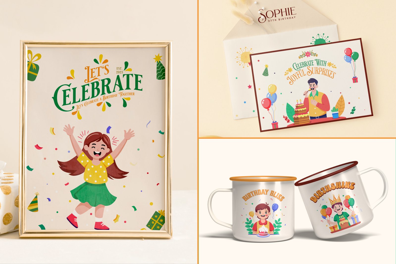 Birthday Illustration Art Set