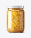 Clear Glass Jar with White Grape Jam Mockup