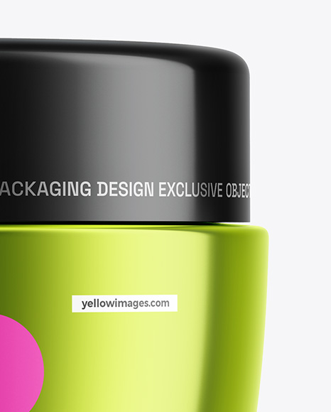 Metallic Cosmetic Jar Mockup