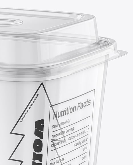Clear Plastic Cup with Paper Holder Mockup