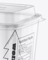 Clear Plastic Cup with Paper Holder Mockup