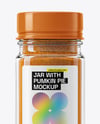 Clear Glass Jar with Pumpkin Pie Spice Mockup
