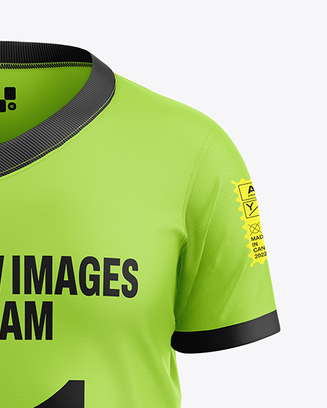 Kids V-Neck Jersey Mockup - Front View