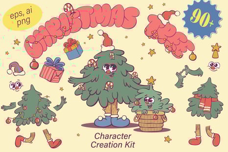Christmas Tree Character Creator - Whimsical icons