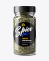 Glass Spice Jar with Dried Basil Mockup
