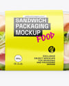 Clear Plastic Flow-Pack with Sandwich in Paper Sleeve Mockup