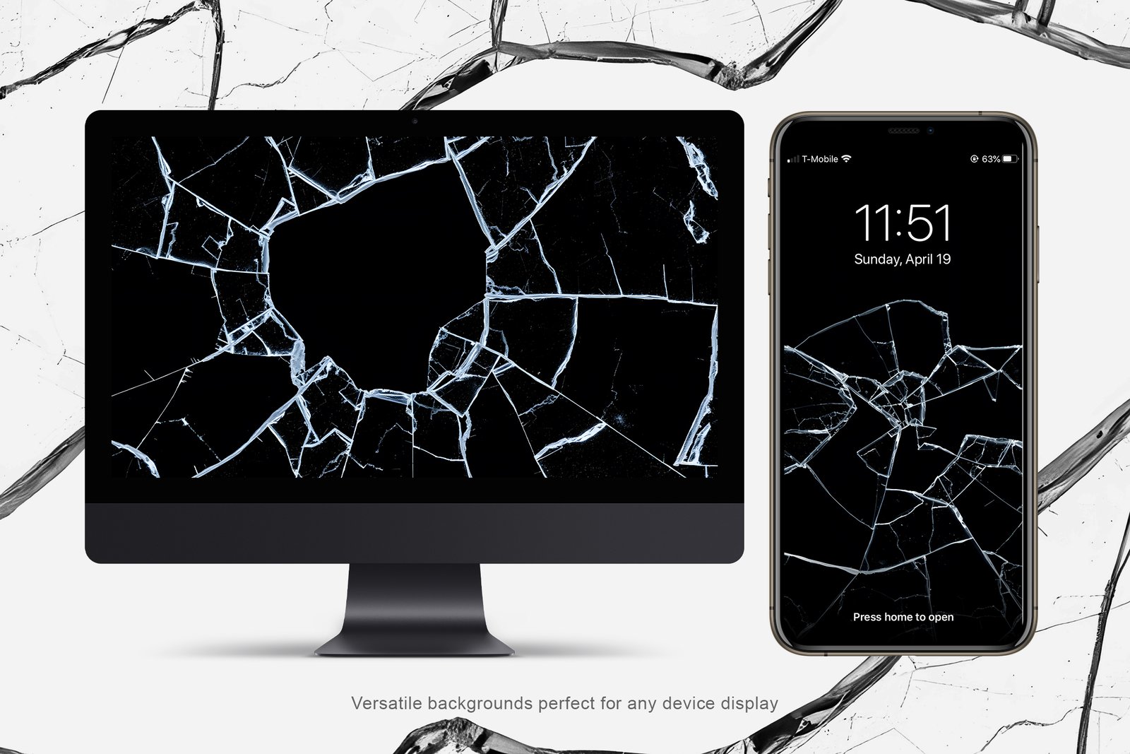 Realistic Broken Glass Overlays
