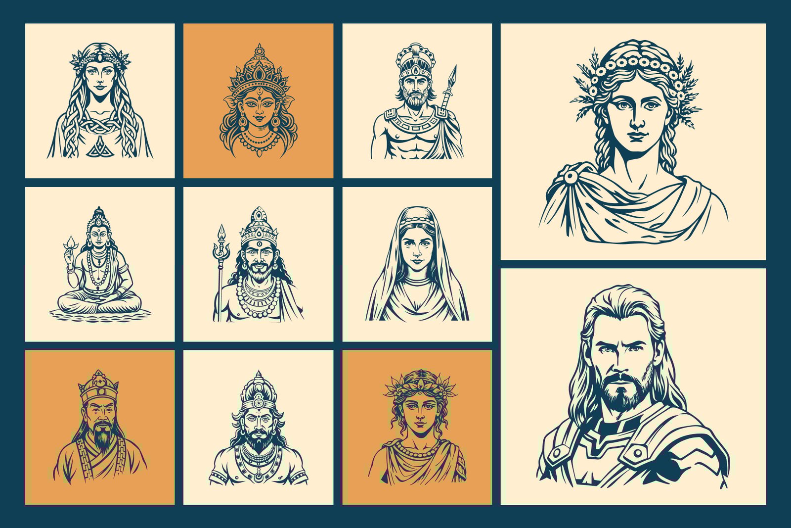 Vintage God Vector Illustration