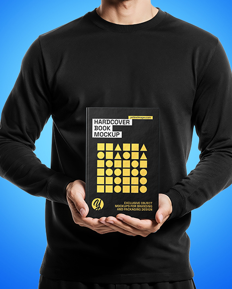 Man Holding Book Mockup