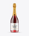 Clear Glass Red Champagne Bottle Mockup
