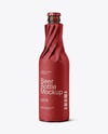 Beer Bottle in Paper Wrap Mockup