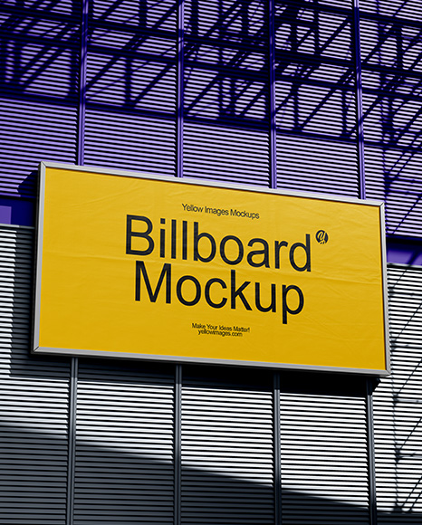 Street Billboard on a Wall Mockup - Wall frame mockup