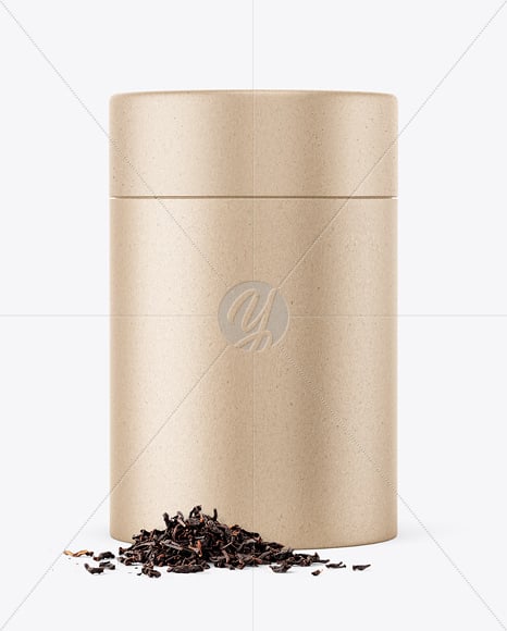 Kraft Paper Tube with Tea Mockup