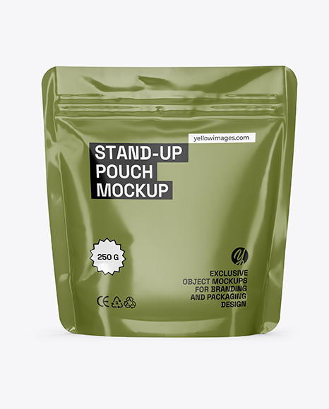 Glossy Stand-up Pouch Mockup - Packaging mockups