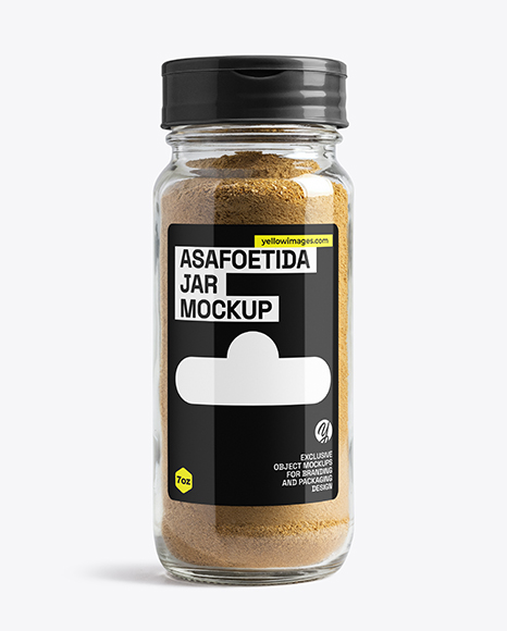 Glass Jar with Asafoetida Spice Mock
