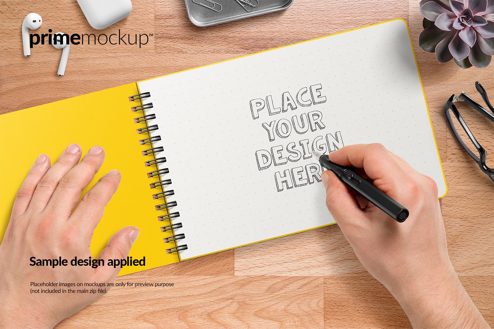 Spiral bound notebook mockup
