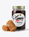 Glass Jar with Buckwheat Honey Mockup