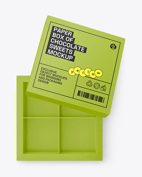 Box of Chocolate Sweets Mockup