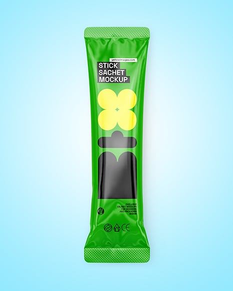 Glossy Stick Sachet Mockup