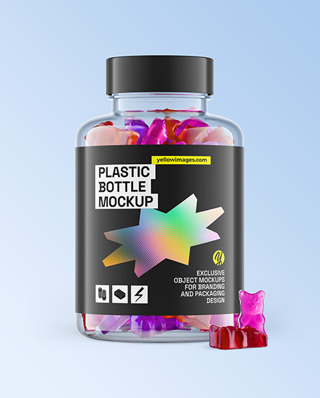 Gummy Bears Plastic Bottle Mockup
