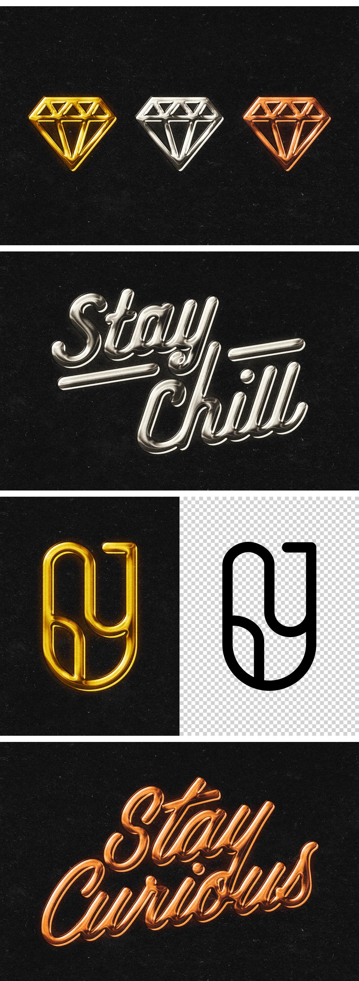 Vintage Metal Chrome Effect