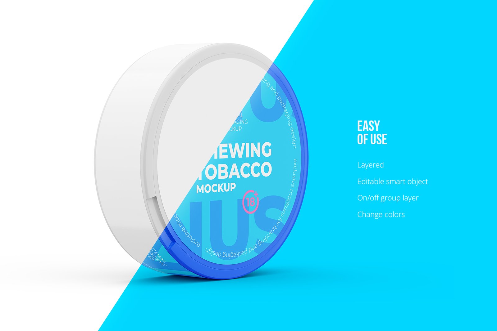 Snus Chewing Tobacco Can Mockup. With One Lock