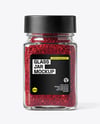 Square Glass Jar with Sumac Spice Mockup