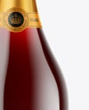 Clear Glass Red Champagne Bottle Mockup