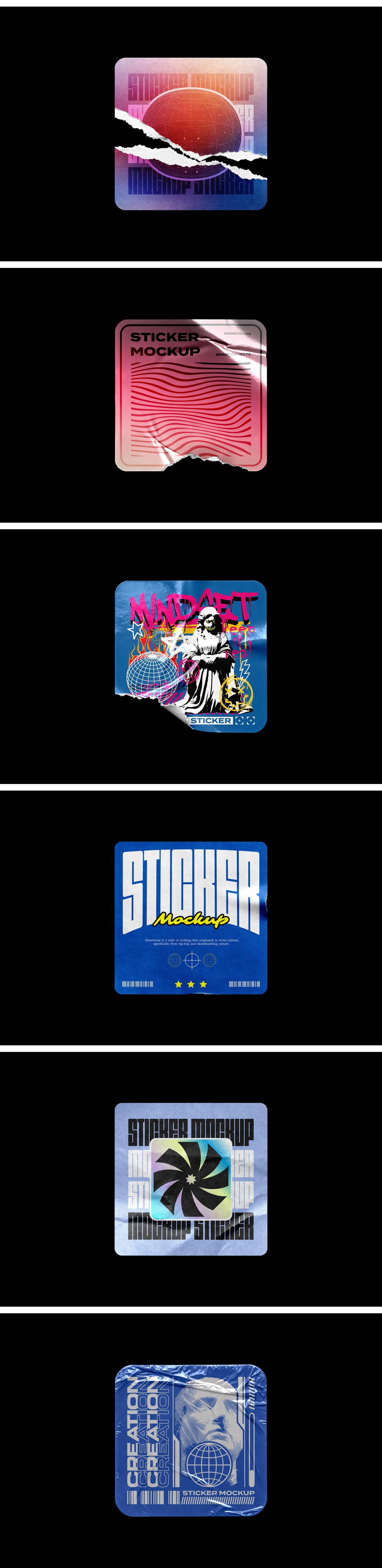 Square Sticker Mockups