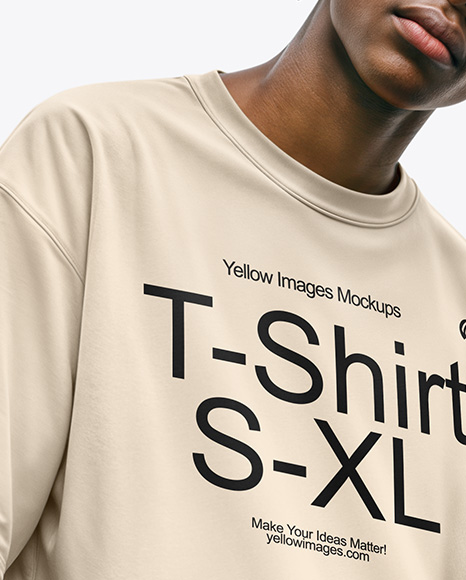 Two Afro-American Men Wearing T-shirts and Jeans Mockup