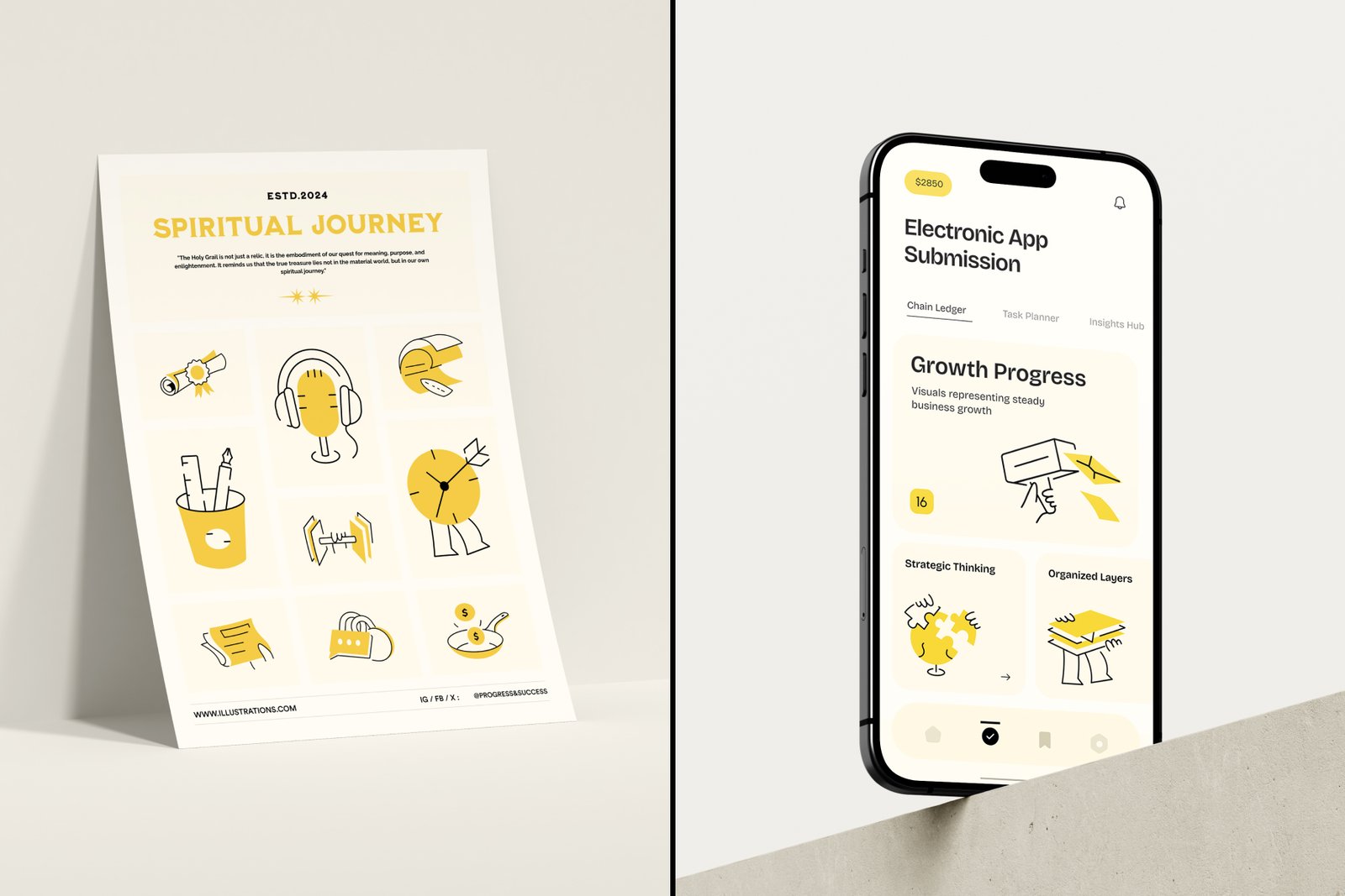 Progress and Success Illustrations