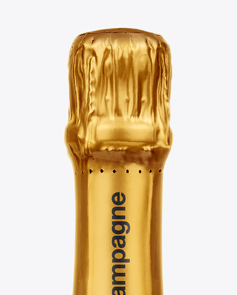 Antique Green Glass Champagne Bottle Mockup